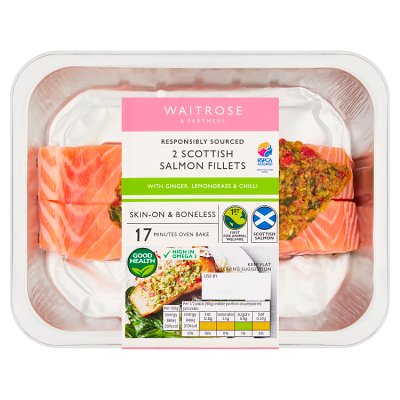 Waitrose 2 Scottish Salmon Fillets with Ginger, Lemongrass