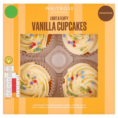 Waitrose 4 Vanilla Cupcakes