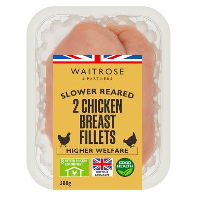 Waitrose Slower Reared 2 Chicken Breast Fillets