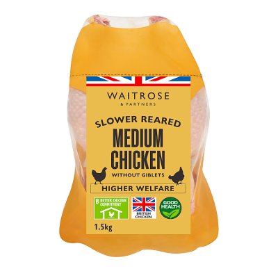 Waitrose Slower Reared Medium Whole Chicken