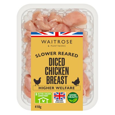 Waitrose Slower Reared Diced Chicken Breast