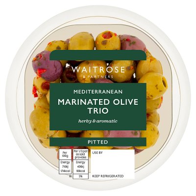 Waitrose Mediterranean Marinated Olive Trio