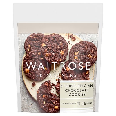 Waitrose 6 Triple Belgian Chocolate Cookies