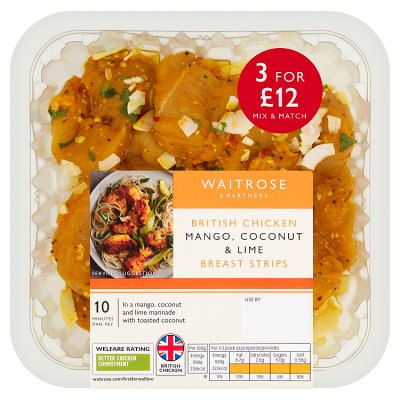 Waitrose Mango And Coconut Chicken Breast Strips