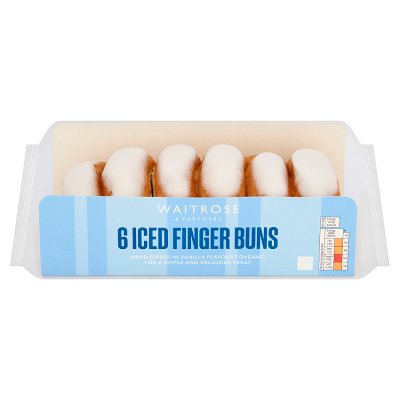 Waitrose 6 Iced Finger Buns