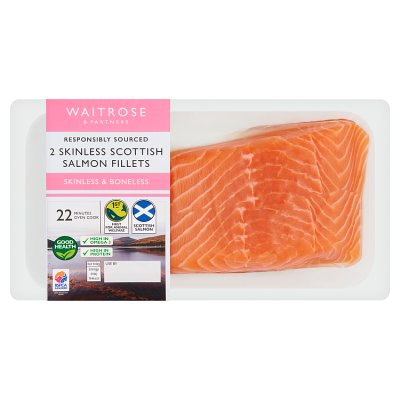 Waitrose 2 Skinless Scottish Salmon Fillets