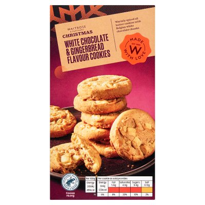 Waitrose Christmas White Chocolate & Gingerbread Flavour Cookies