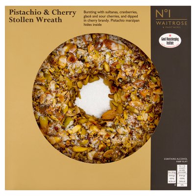 No.1 Pistachio & Cherry Stollen Wreath