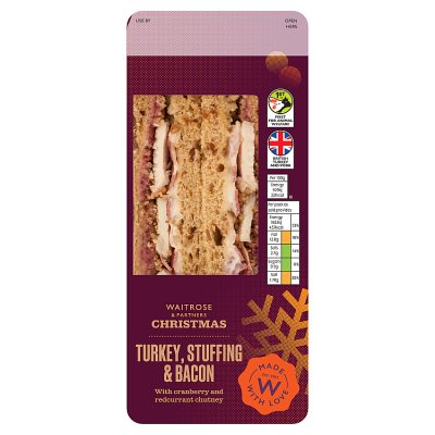 Waitrose Christmas Turkey, Stuffing & Bacon Sandwich