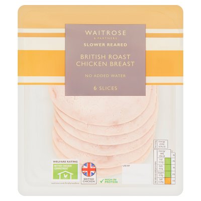 Waitrose Cooked Roast Chicken Breast Slices 6
