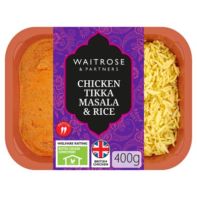 Waitrose Indian Chicken Tikka Masala & Pilau Rice for 1