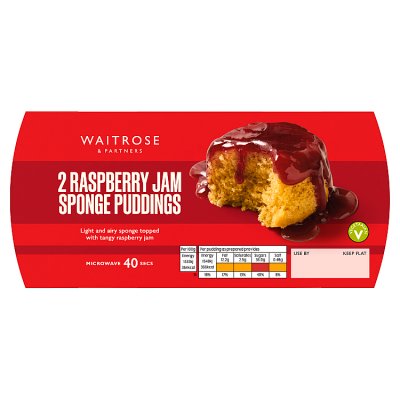 Waitrose 2 Raspberry Jam Sponge Puddings