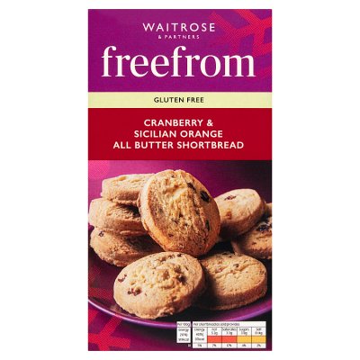 Waitrose FreeFrom Cranberry & Sicilian Orange Shortbread