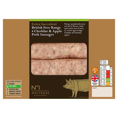 No.1 British Free Range 4 Cheddar & Apple Sausages