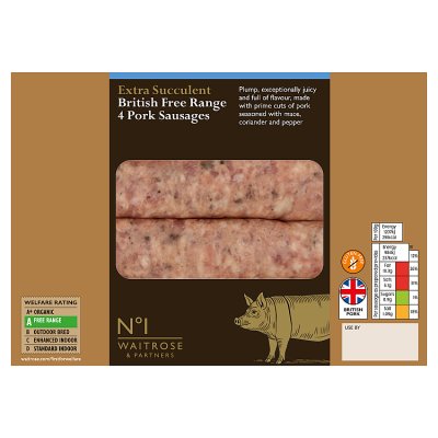 No.1 British Free Range 4 Pork Sausages