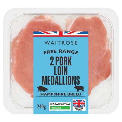 Waitrose Free Range British Pork Hampshire Breed 2 Loin Medallions