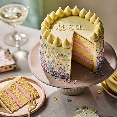 Pink Gender Reveal Cake