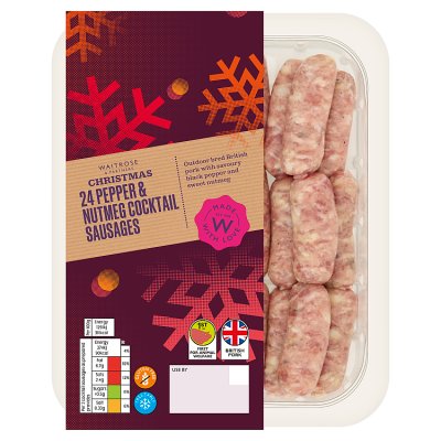 Waitrose 24 Pepper & Nutmeg Cocktail Sausages