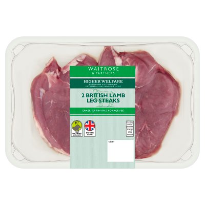 Waitrose 2 British Lamb Leg Steaks
