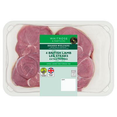 Waitrose 4 British Lamb Leg Steaks