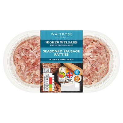 Waitrose Seasoned Sausage Patties