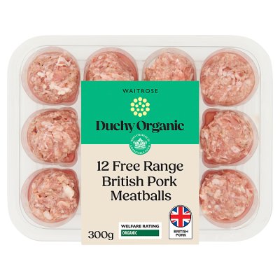 Duchy Organic Free Range British Pork 12 Meatballs