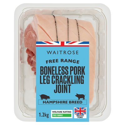 Waitrose Free Range Pork Boneless Leg Crackling Joint