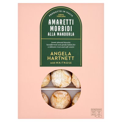 Angela Hartnett with Waitrose Amaretti Morbidi alla Mandorla Biscuits