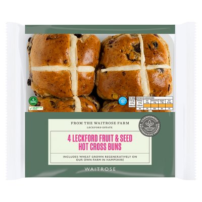 Waitrose Leckford Fruit & Seed Hot Cross Buns
