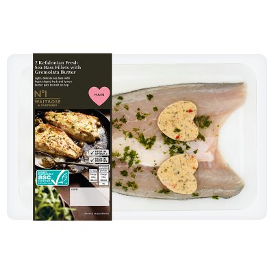No.1 2 Kefalonian Sea Bass Fillets with Gremolata Butter