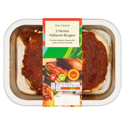 Waitrose BBQ 2 Harissa Halloumi Burgers