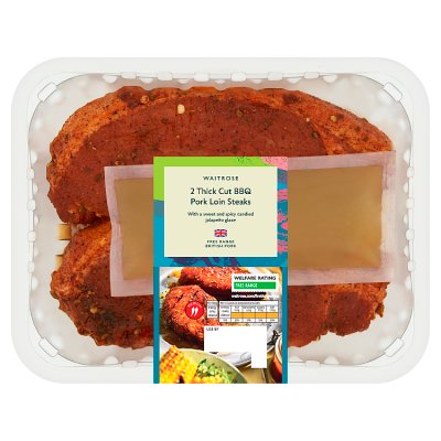 Waitrose BBQ 2 Thick Cut Pork Loin Steaks