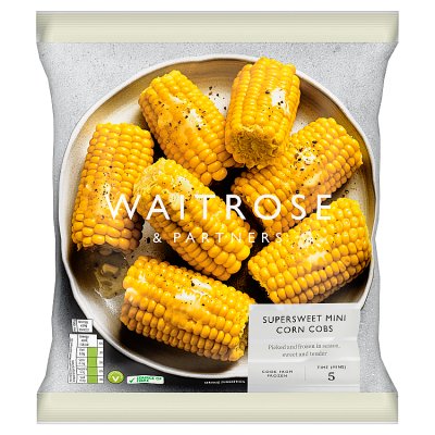 Waitrose Frozen Supersweet Mini Corn Cobs