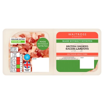 Waitrose Made Without Nitrite British Smoked Bacon Lardons