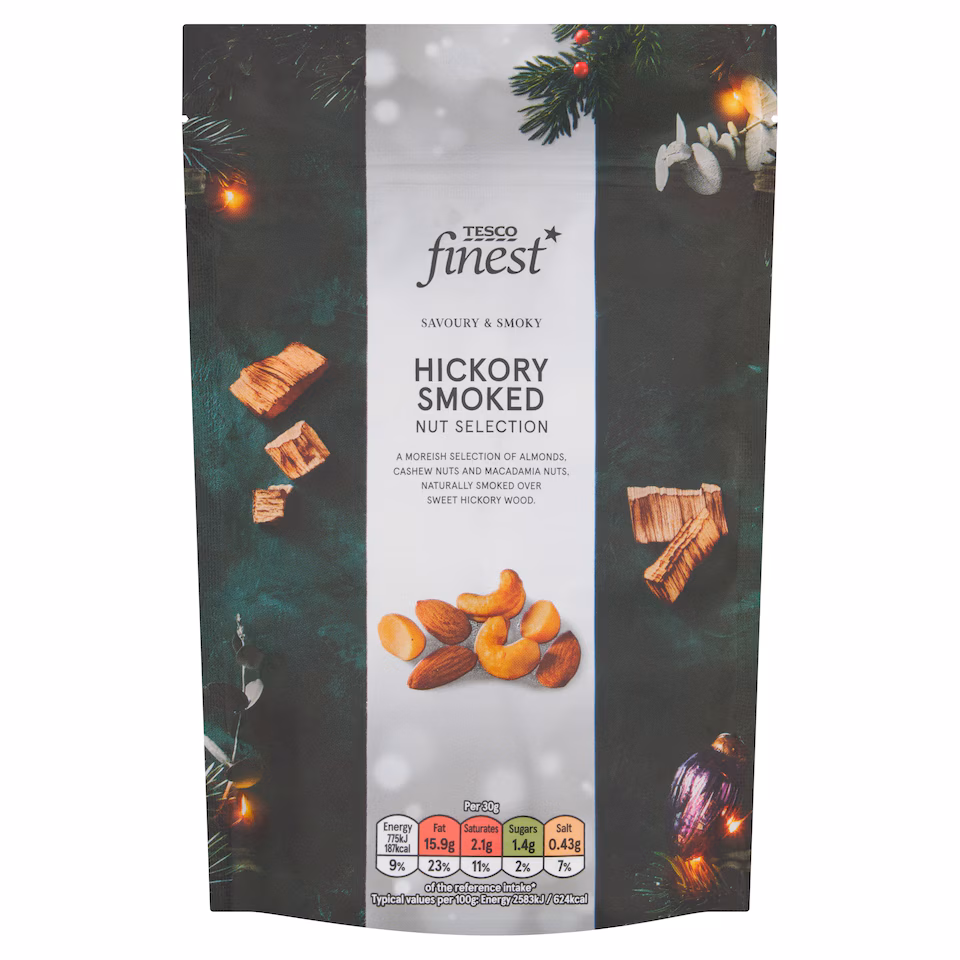 Tesco Finest Hickory Smoked Nut Selection 150g.