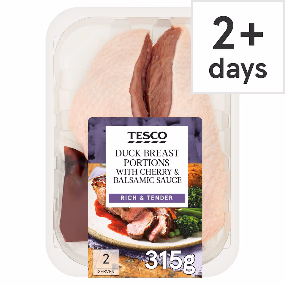 Tesco Duck Breast Portions Cherry Balsamic Sauce 315g