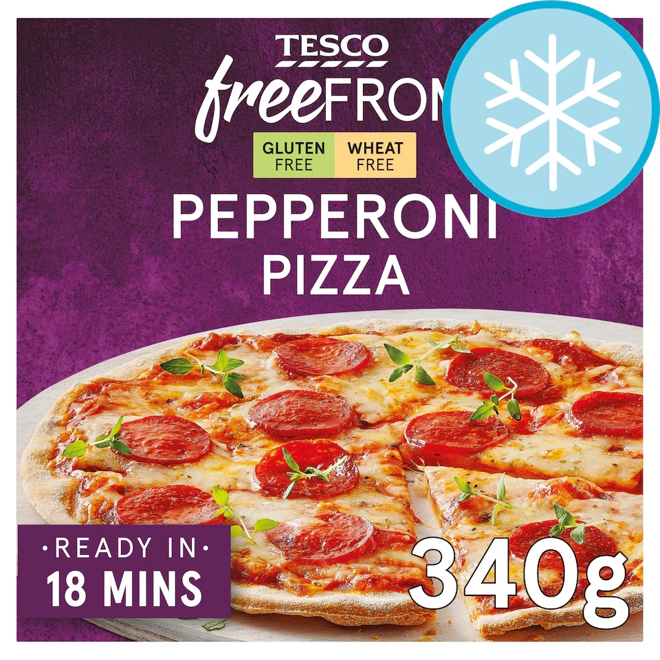 TESCO FREE FROM PEPPERONI PIZZA 340g