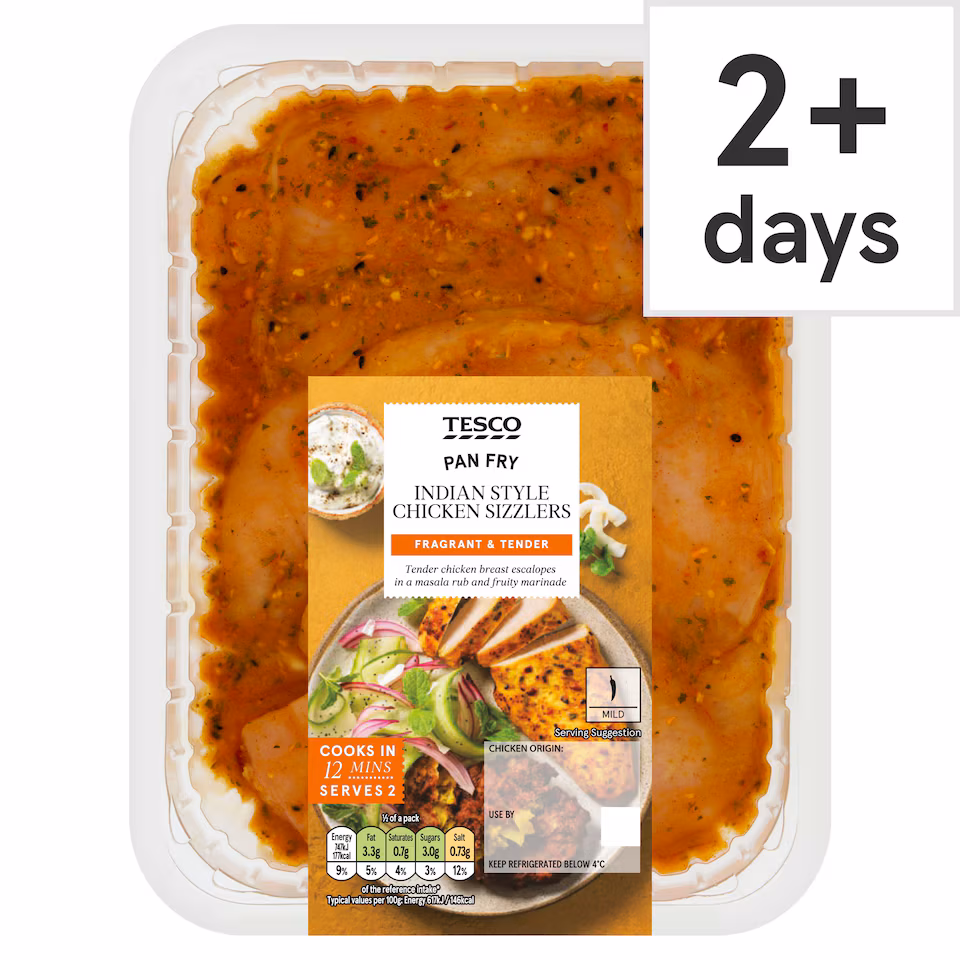 Tesco Pan Fry Indian Style Chicken Sizzlers 332g