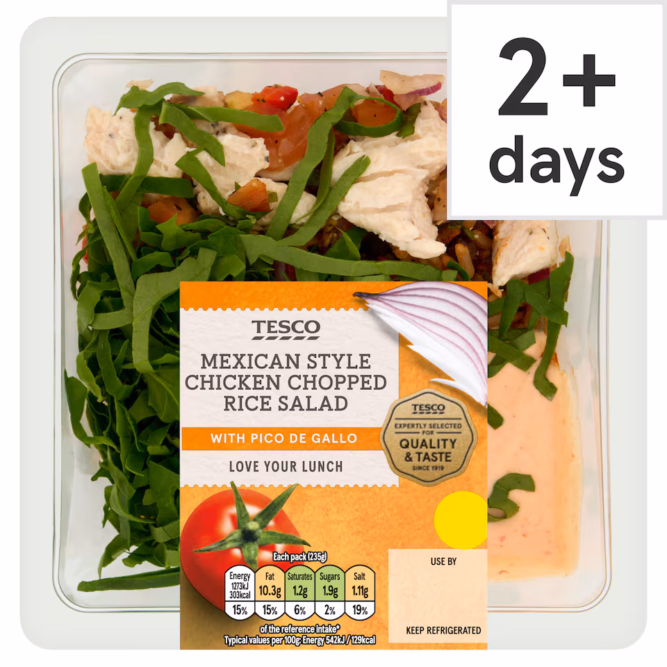 TESCO Mexican Style Chicken Chopped Rice Salad 235g