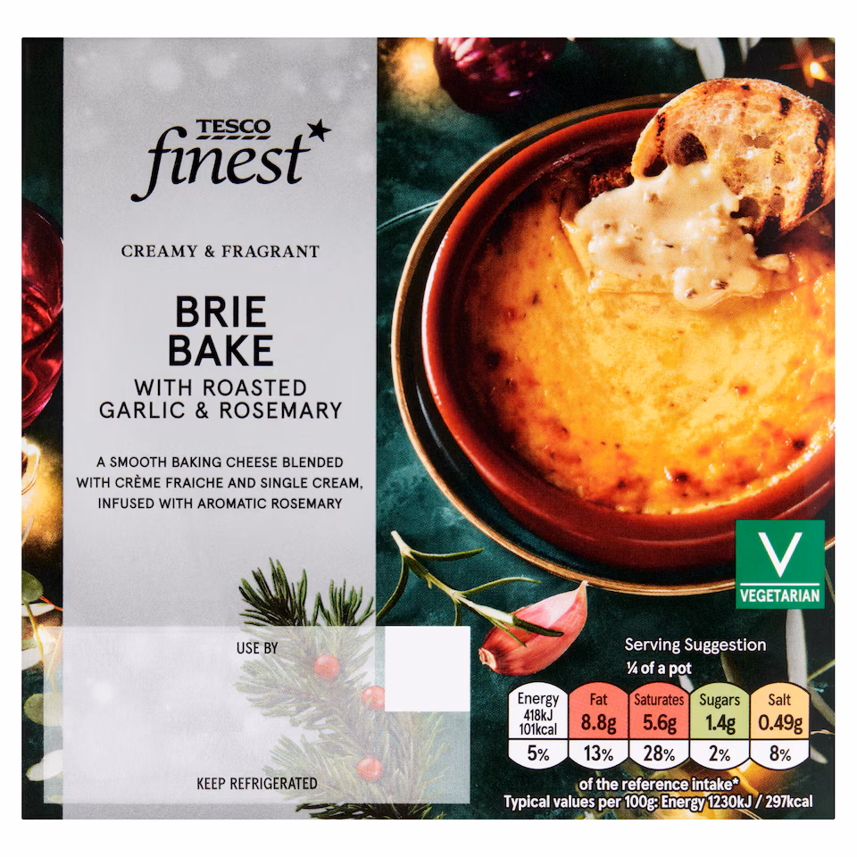 Tesco Finest Brie Bake With Roasted Garlic & Rosemary 150G