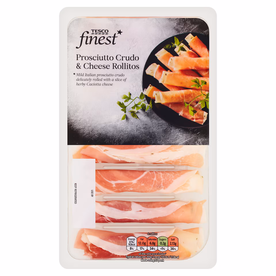Tesco Finest Prosciutto Crudo & Cheese Rollitos 105g