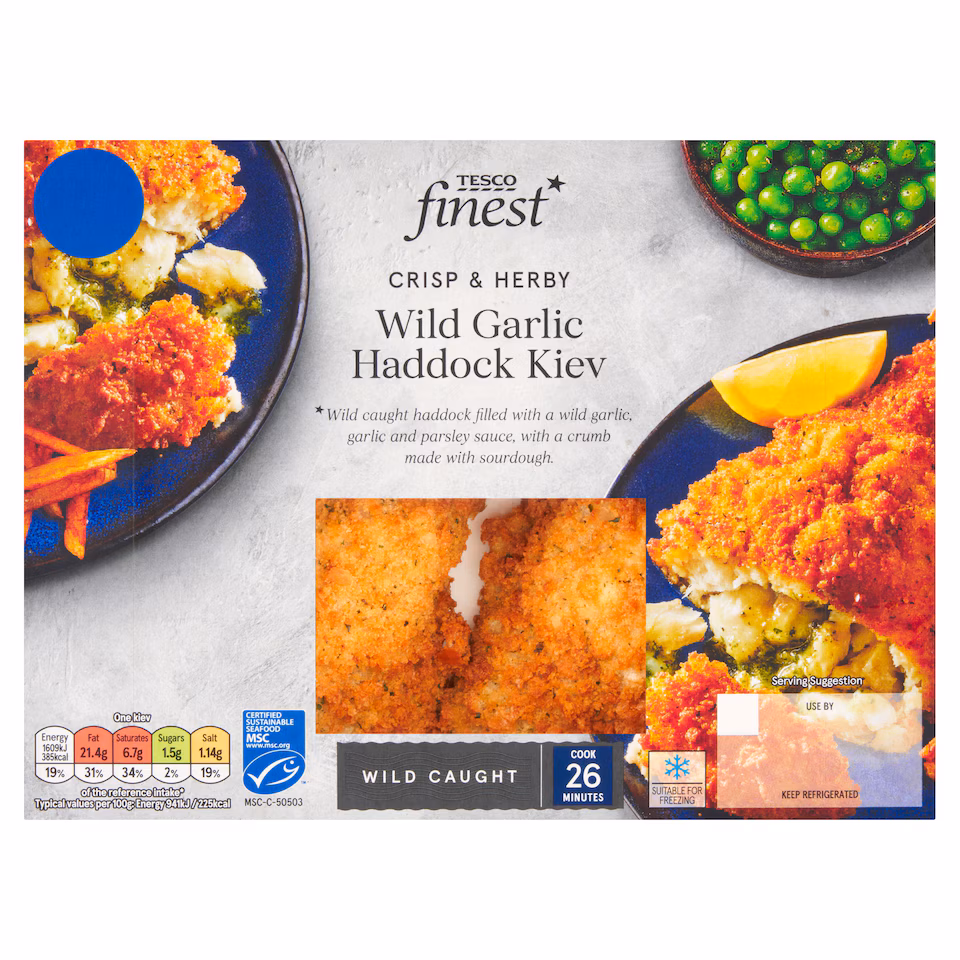 Tesco Finest Crisp & Herby Wild Garlic Haddock Kiev