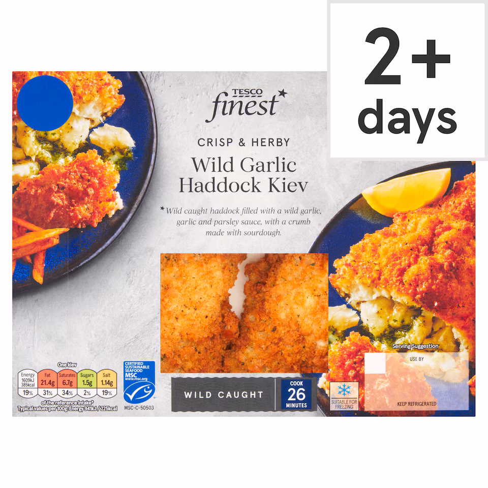 Tesco Finest Crisp & Herby Wild Garlic Haddock Kiev