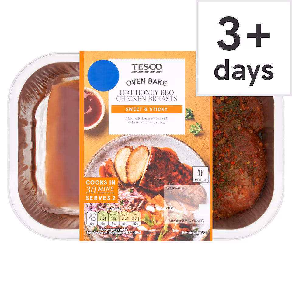 Tesco Hot Honey BBQ Chicken Breasts 316g