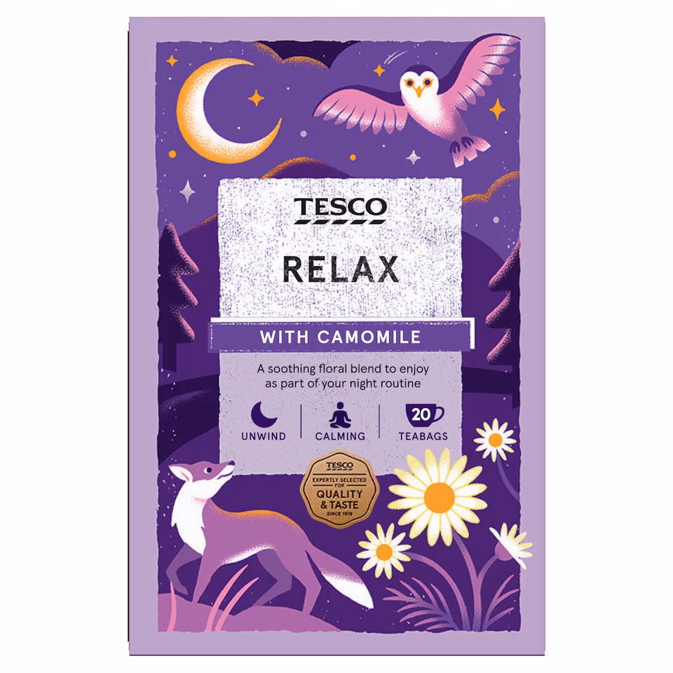 Tesco Relax Camomile & Passionflower 20 Herbal Tea Bags 40g