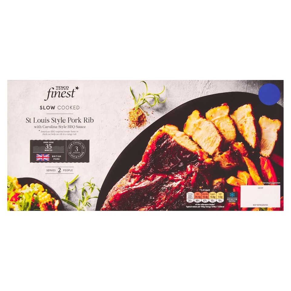 Tesco Finest St Louis Style Pork Rib with Carolina Style BBQ Sauce 510g