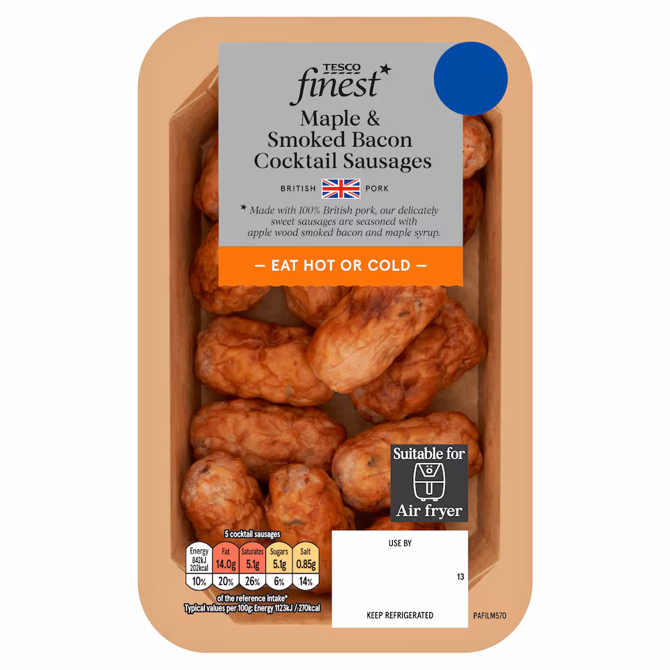 Tesco Finest Maple & Smoked Bacon Cocktail Sausages 225g