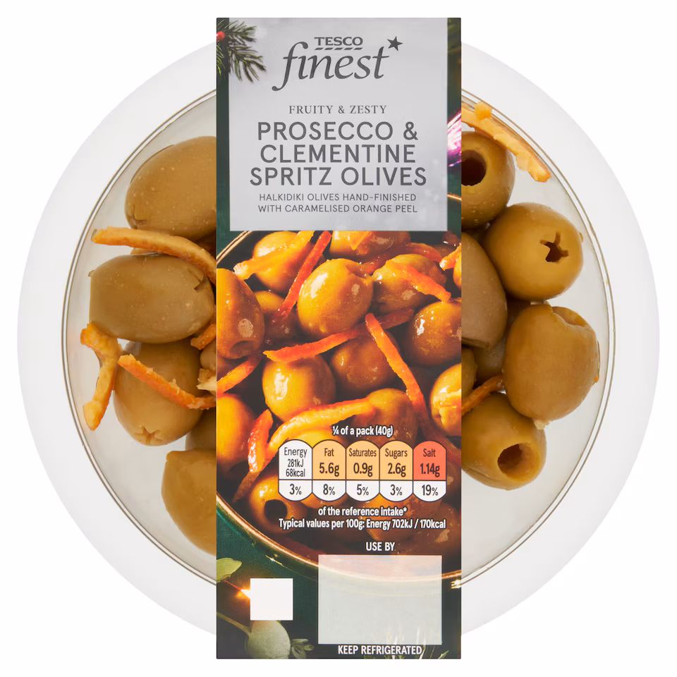 Tesco Finest Halkidiki Olives with Clementine & Prosecco Marinade 160g