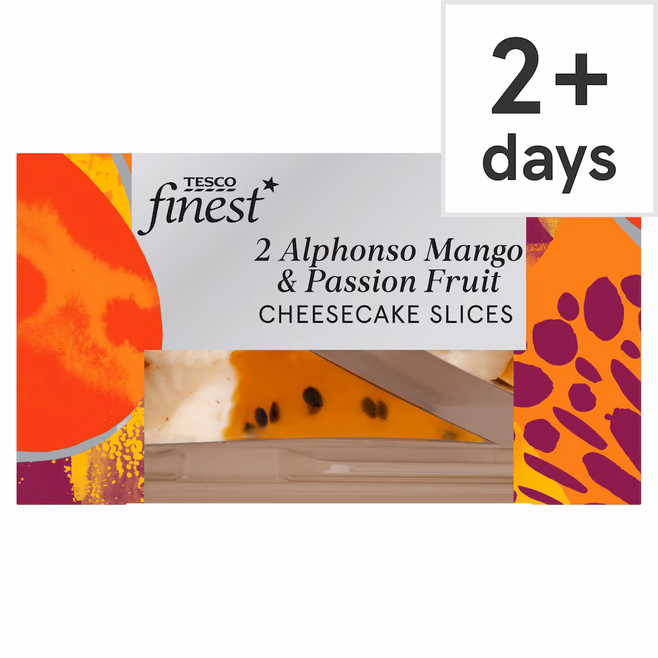 Tesco Finest 2 Alphonso Mango & Passionfruit Cheesecake Slices 160g