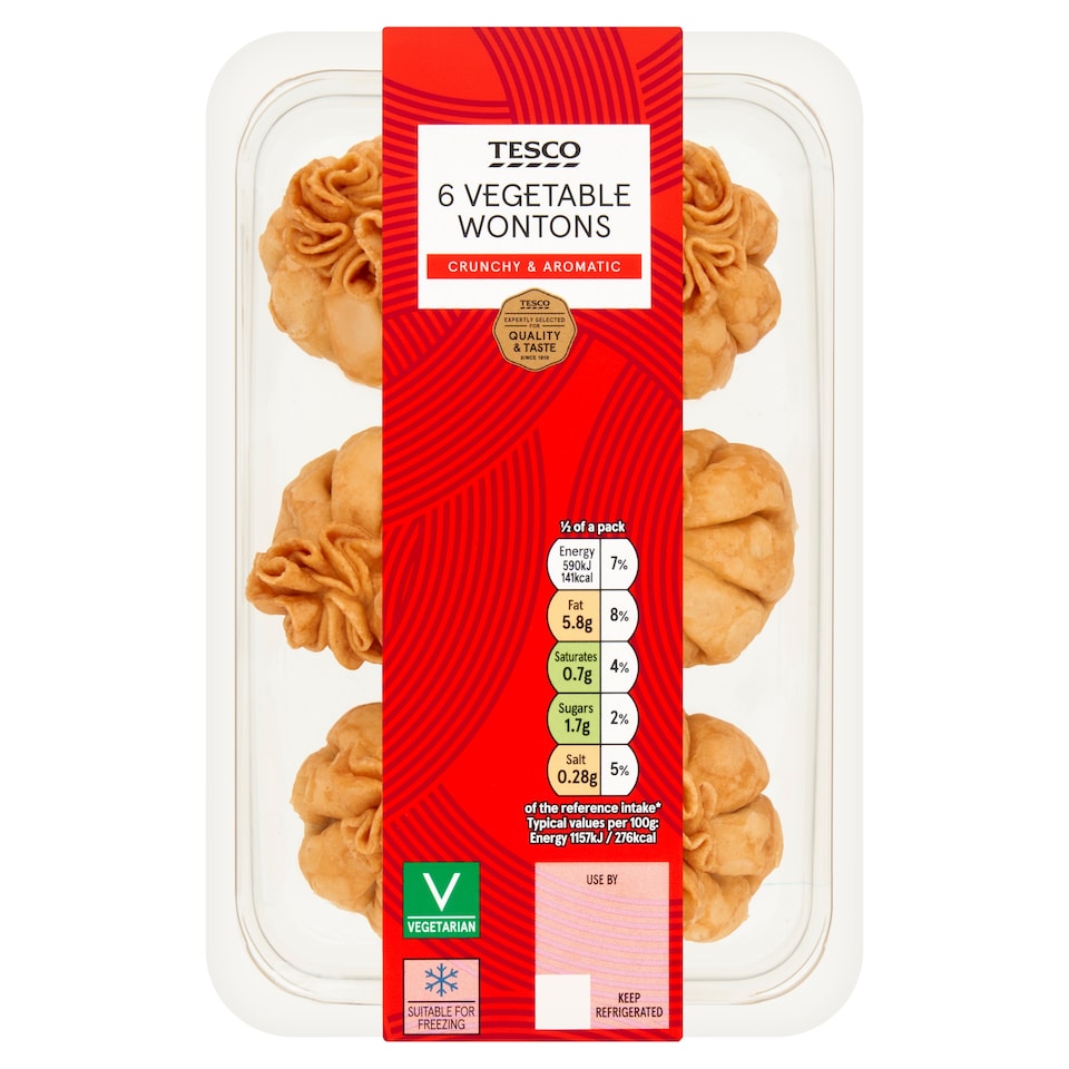 Tesco 6 Vegetable Wontons 108g